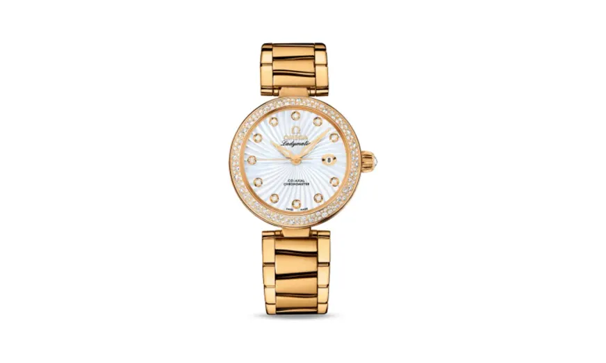 Omega LadyMatic Co-Axial 34 Yellow Gold / Diamond / MOP / Bracelet