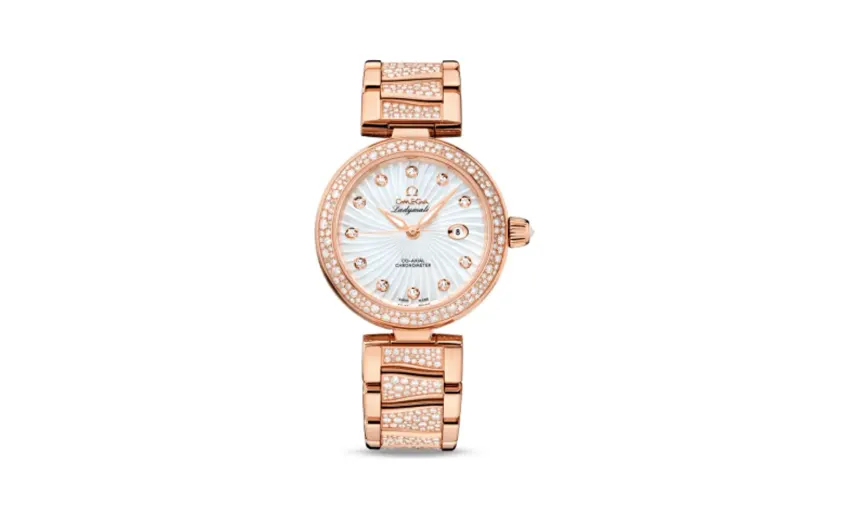 Omega LadyMatic Co-Axial 34 Red Gold / Diamond / MOP / Diamond Bracelet
