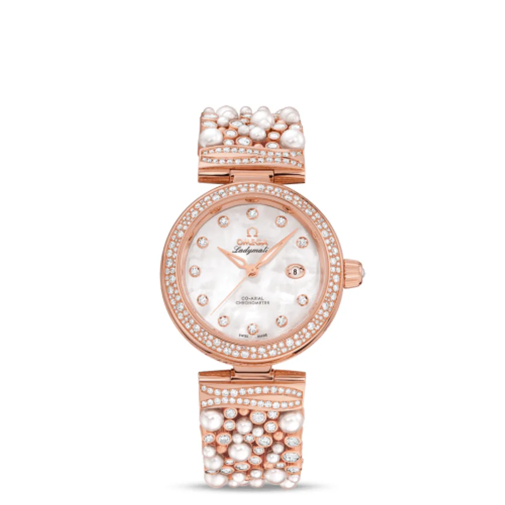 Omega LadyMatic Co-Axial 34 Sedna Gold / Pearls and Diamonds