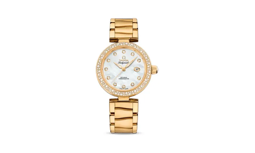 Omega LadyMatic Co-Axial 34 Yellow Gold / Diamond / MOP / Bracelet