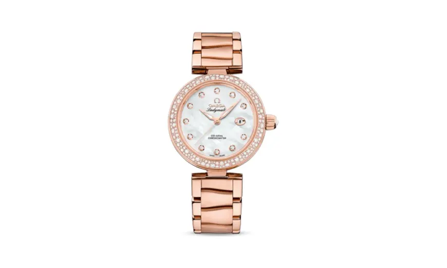 Omega LadyMatic Co-Axial 34 Sedna Gold / Diamond / MOP / Bracelet
