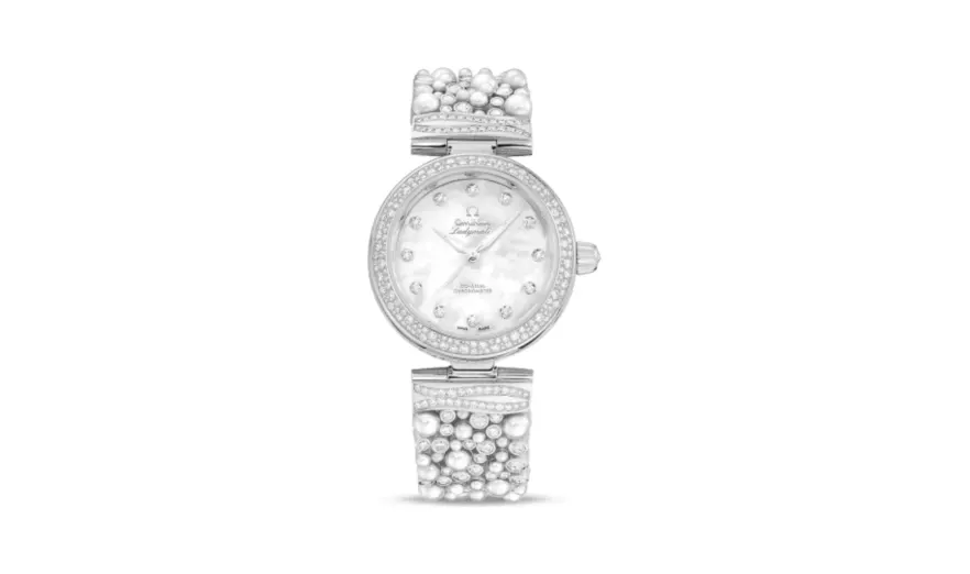 Omega LadyMatic Co-Axial 34 White Gold / Pearls and Diamonds