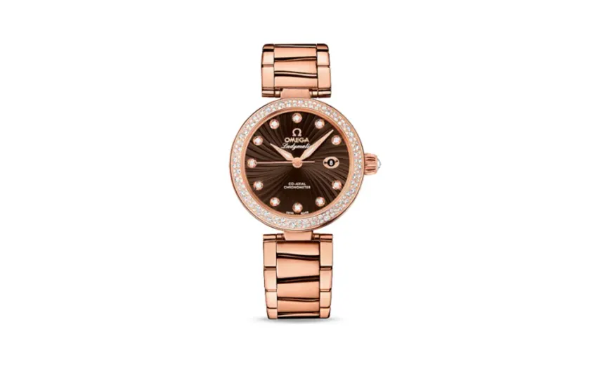Omega LadyMatic Co-Axial 34 Red Gold / Diamond / Brown / Bracelet