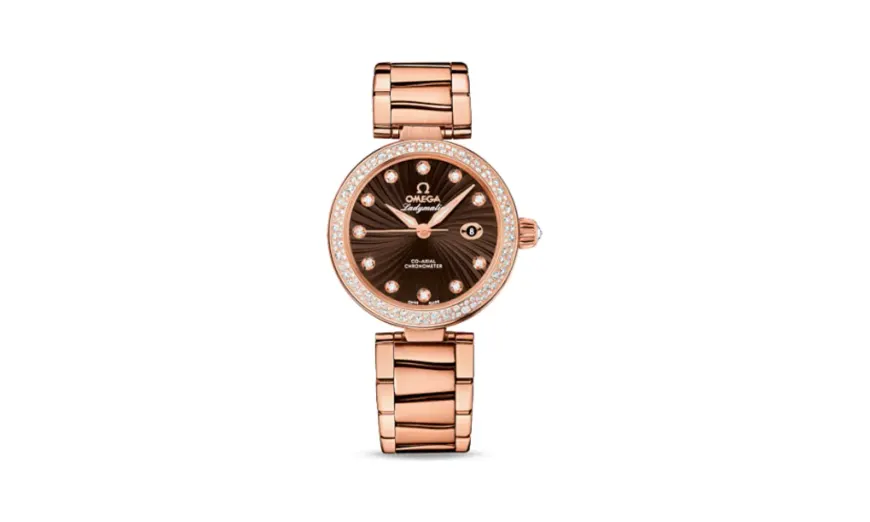 Omega LadyMatic Co-Axial 34 Red Gold / Diamond / Brown / Bracelet