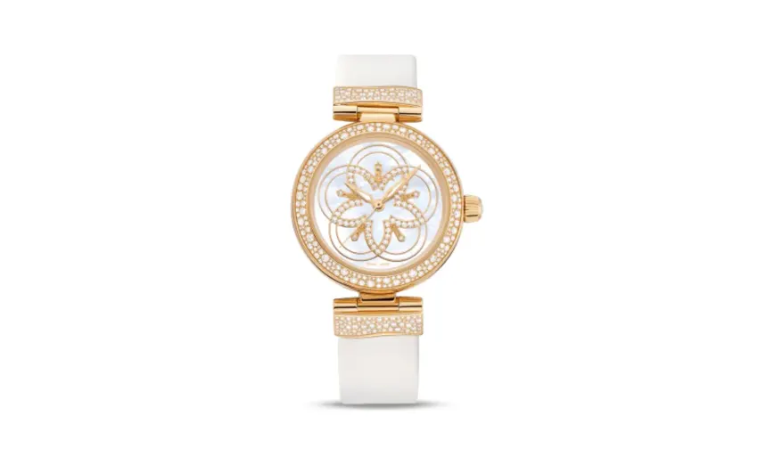 Omega LadyMatic Co-Axial 34 Yellow Gold Diamond / Diamond Flower