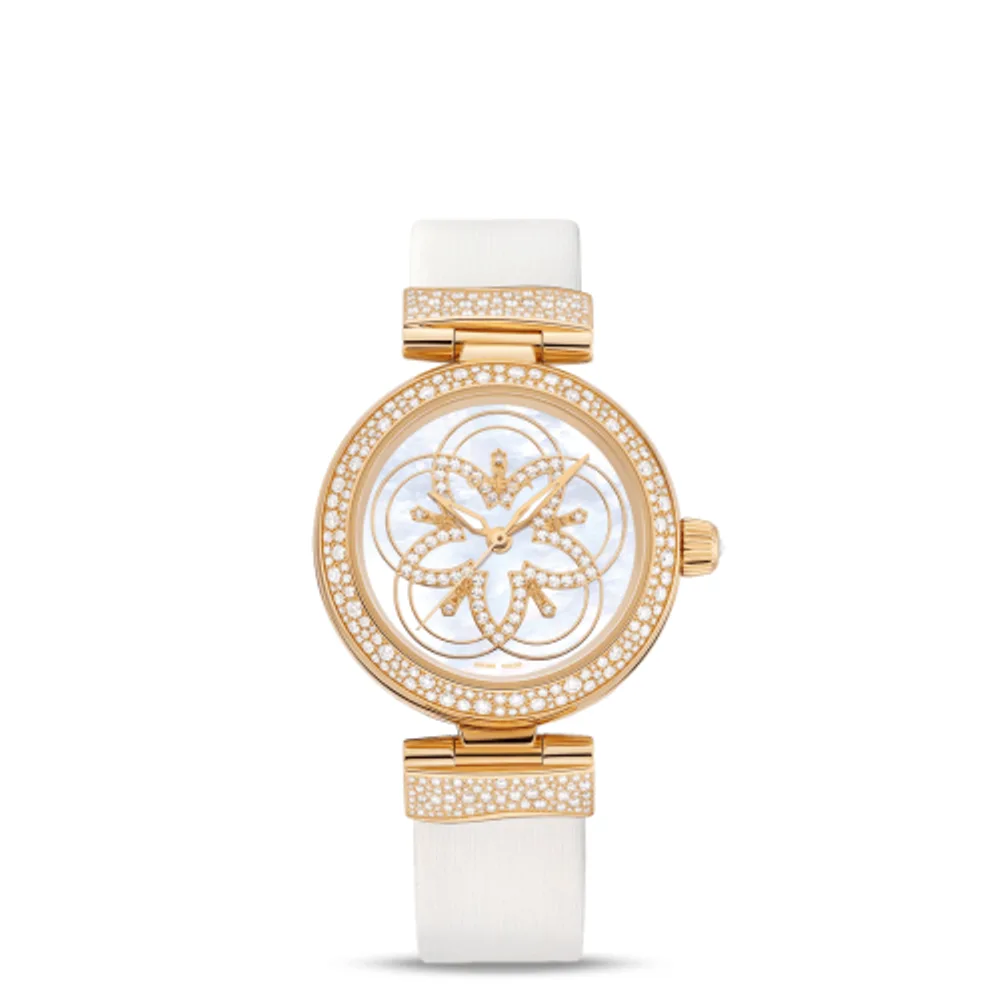 Omega LadyMatic Co-Axial 34 Yellow Gold Diamond / Diamond Flower