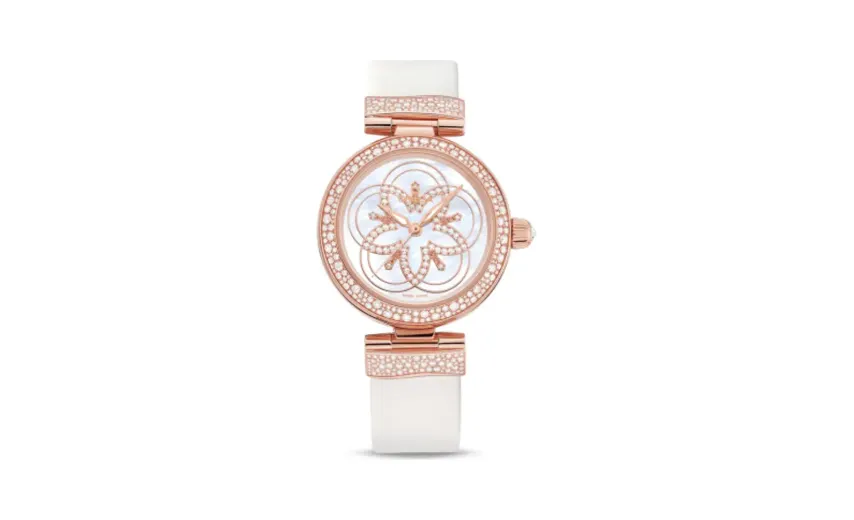 Omega LadyMatic Co-Axial 34 Sedna Gold / Diamond / Flower MOP