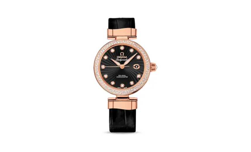 Omega LadyMatic Co-Axial 34 Red Gold / Diamond / Black