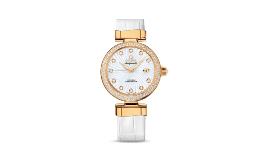 Omega LadyMatic Co-Axial 34 Yellow Gold / Diamond / MOP