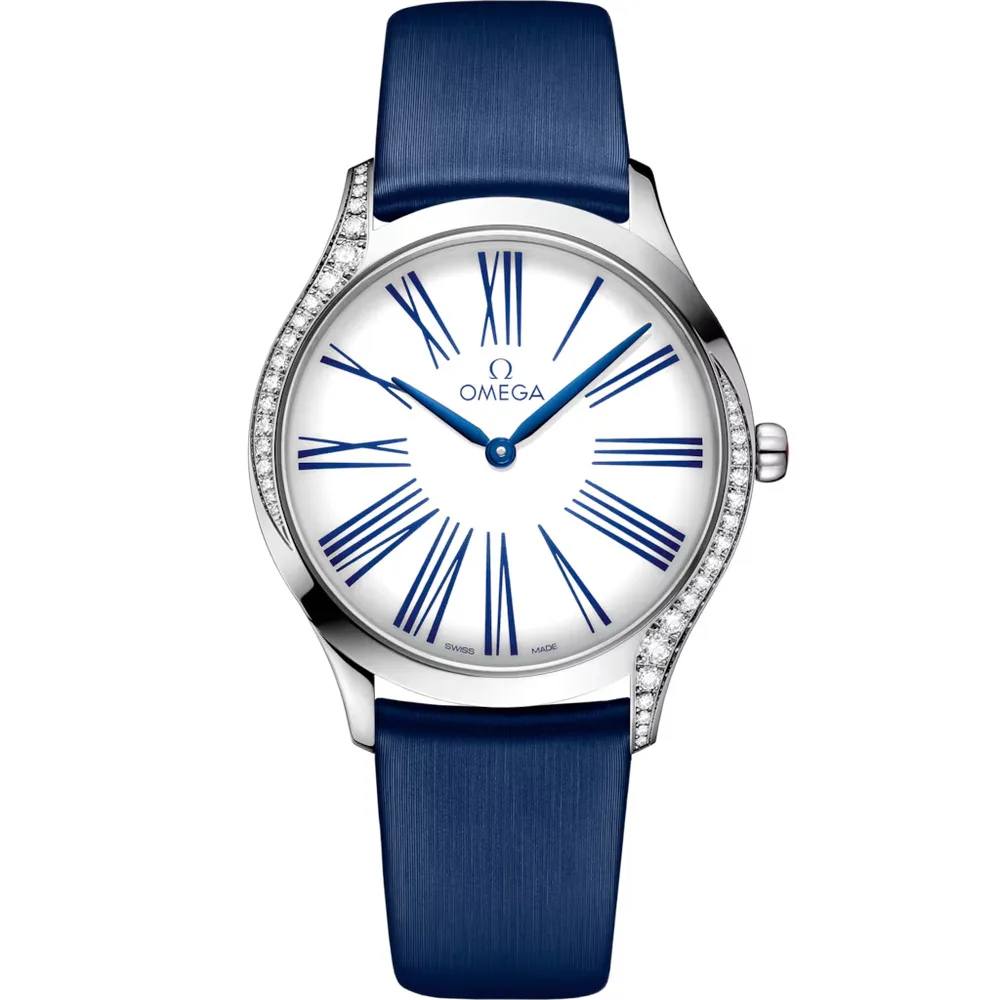Omega De Ville Trésor 36 mm, steel on fabric strap