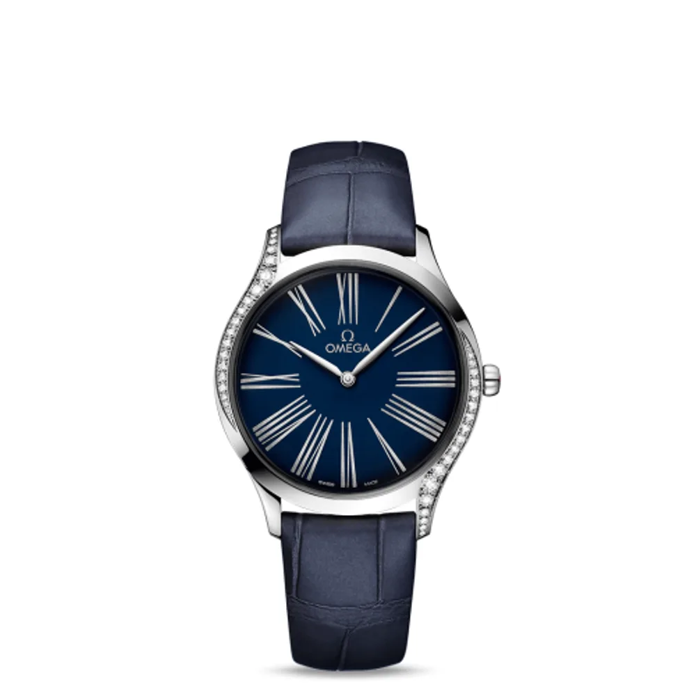 Omega De Ville Trésor 36 Stainless Steel / Blue - Roman / Alligator