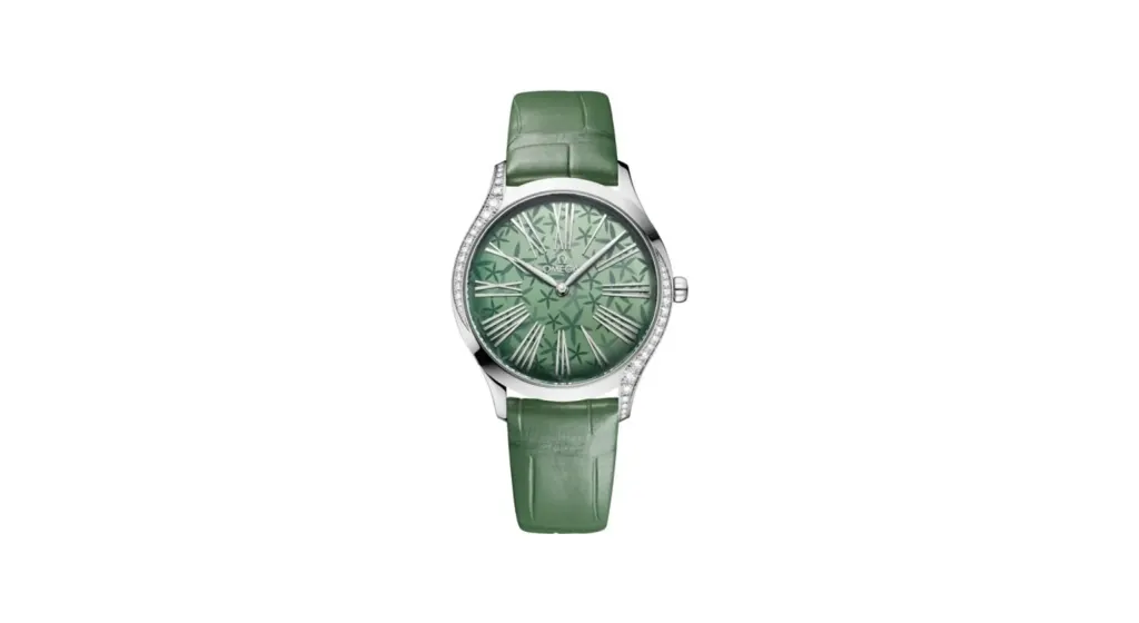 Omega De Ville Trésor 36 Stainless Steel / Green - Jasmine / Alligator