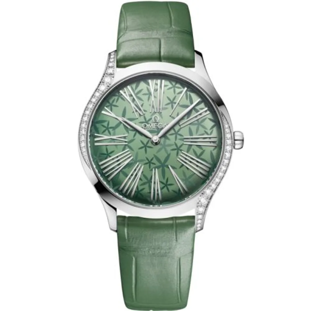 Omega De Ville Trésor 36 Stainless Steel / Green - Jasmine / Alligator