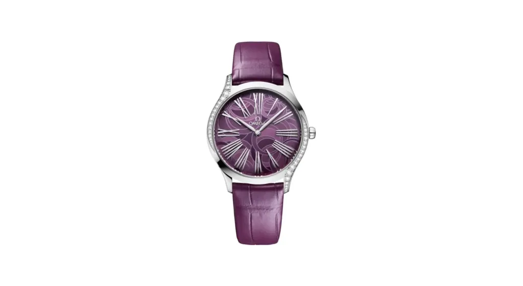 Omega De Ville Trésor 36 Stainless Steel / Purple - Peony / Alligator