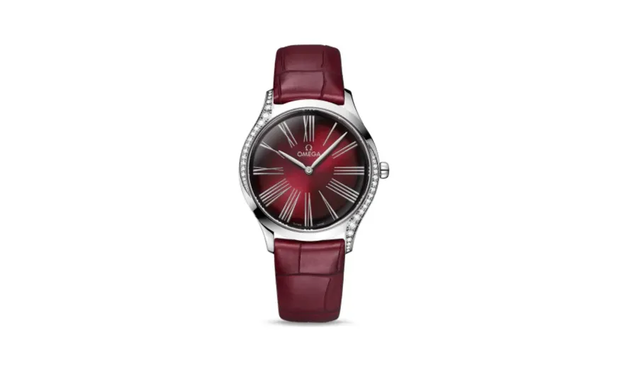 Omega De Ville Trésor 36 Stainless Steel / Red - Roman / Alligator