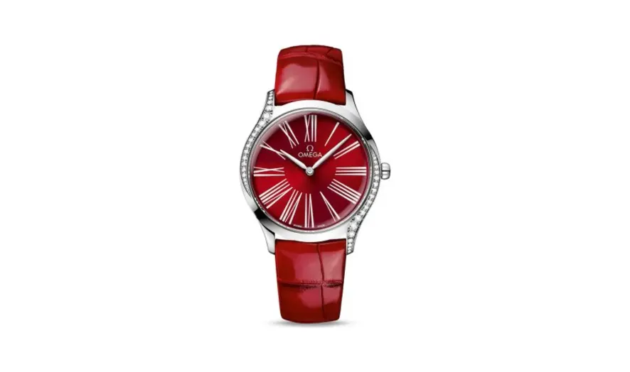Omega De Ville Trésor 36 Stainless Steel / Red - Roman / Alligator