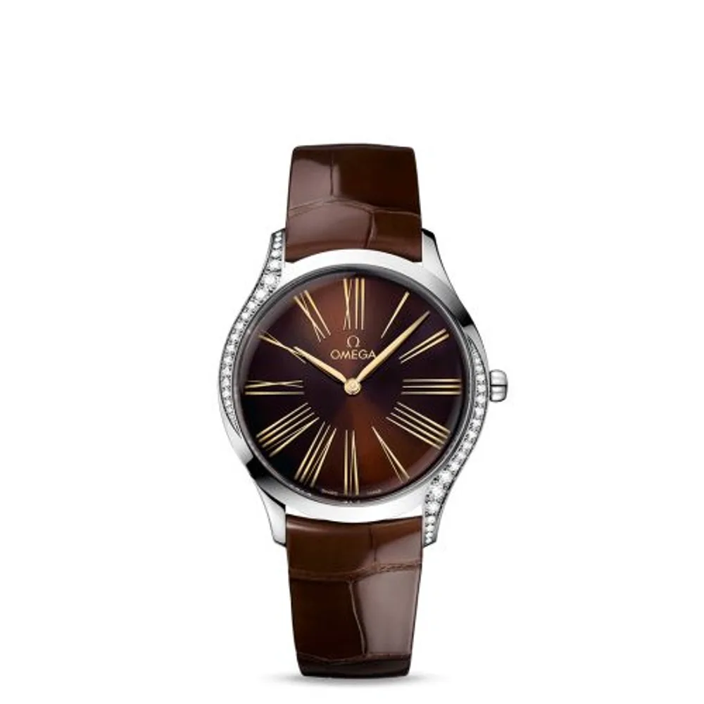 Omega De Ville Trésor 36 Stainless Steel / Brown - Roman / Alligator