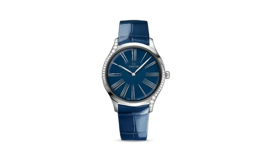 Omega De Ville Trésor 39 Stainless Steel / Blue - Roman / Alligator