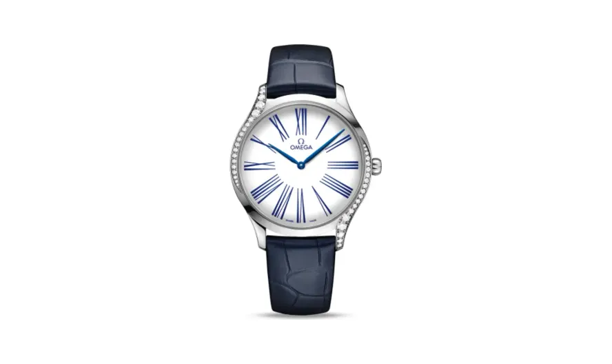 Omega De Ville Trésor 39 Stainless Steel / White - Roman / Alligator