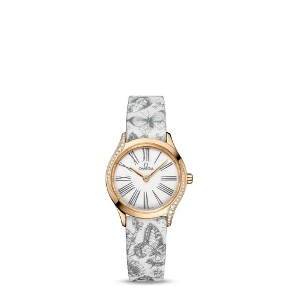 Omega Mini Trésor Quartz 26 Moonshine Gold - Diamond / White - Grey / Toile de Jouy