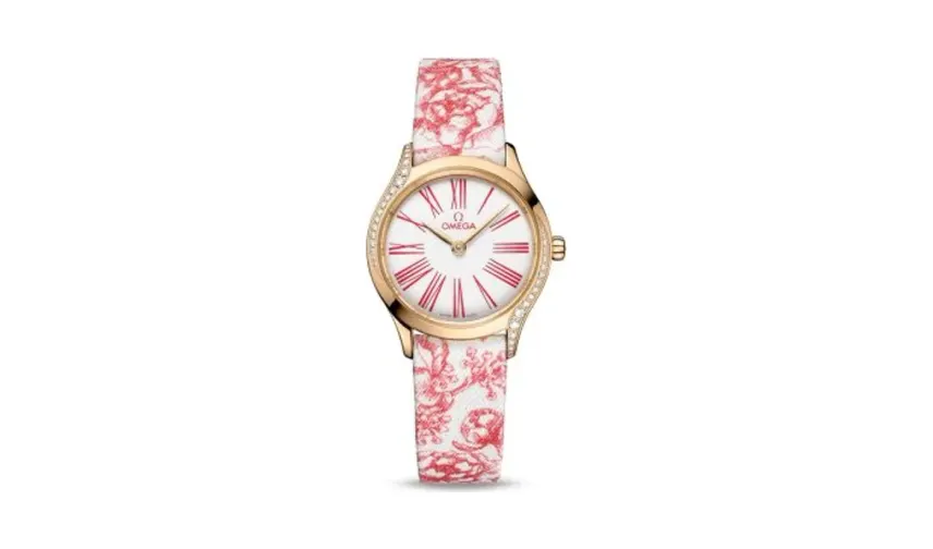 Omega Mini Trésor Quartz 26 Moonshine Gold - Diamond / White - Rose / Toile de Jouy