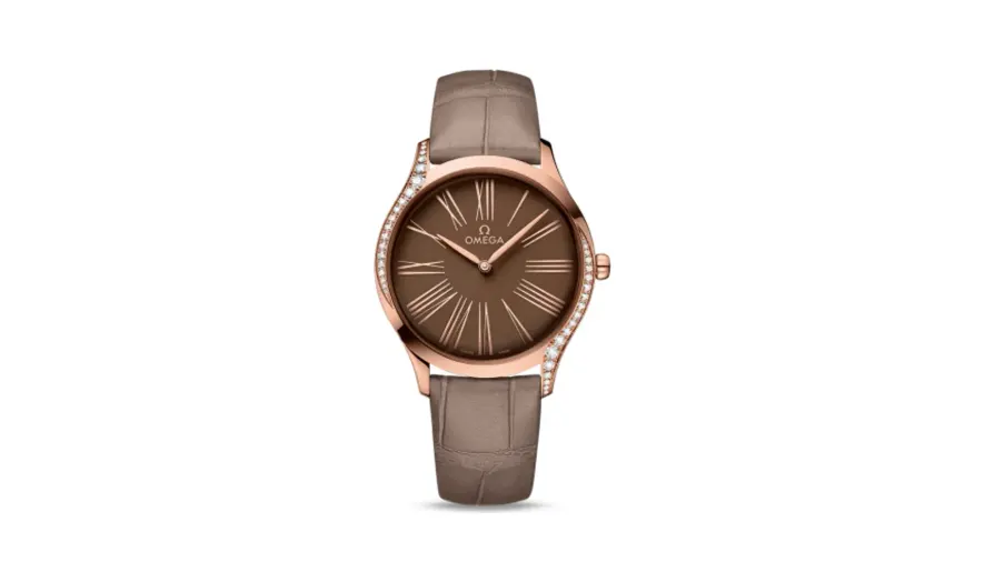 Omega De Ville Trésor 36 Sedna Gold / Brown Roman / Fabric