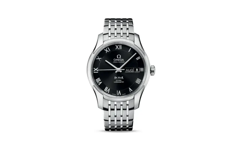 Omega De Ville Co-Axial Annual Calendar Stainless Steel / Black / Bracelet