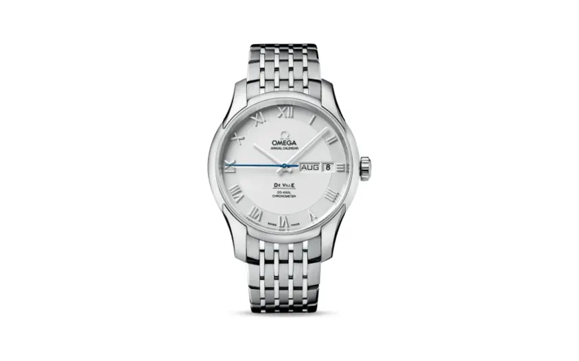 Omega De Ville Co-Axial Annual Calendar Stainless Steel / Silver / Bracelet