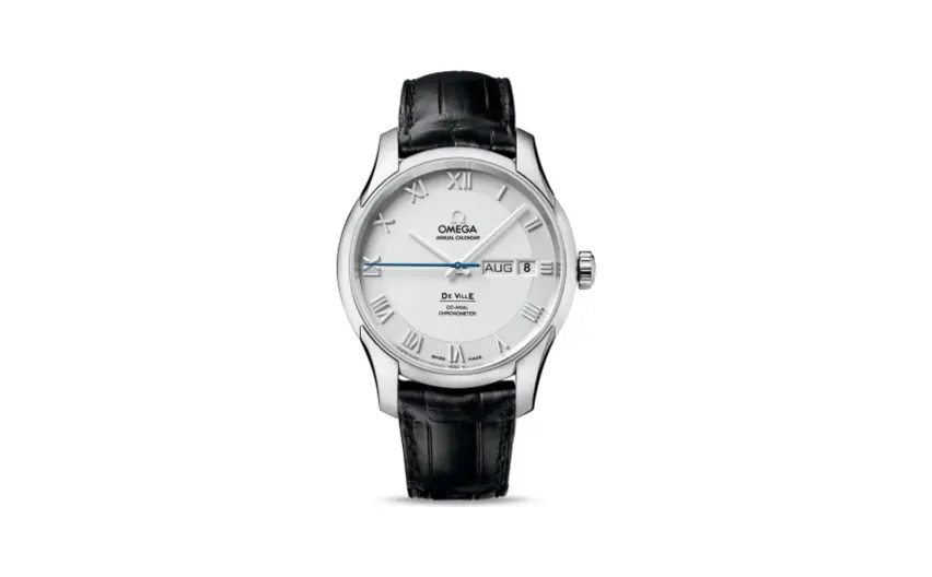Omega De Ville Co-Axial Annual Calendar Stainless Steel / Silver / Alligator