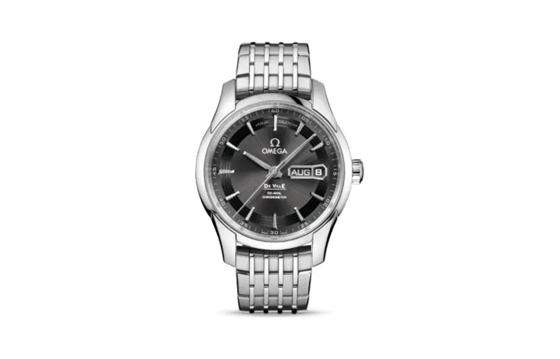 Omega De Ville Hour Vision Co-Axial Annual Calendar Stainless Steel / Slate / Bracelet