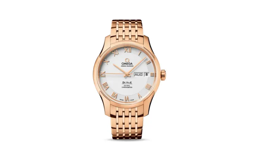 Omega De Ville Co-Axial Annual Calendar Red Gold / Silver / Bracelet