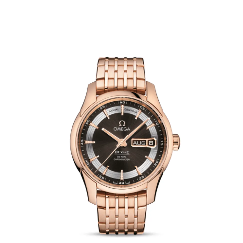 Omega De Ville Hour Vision Co-Axial Annual Calendar Red Gold / Brown / Bracelet