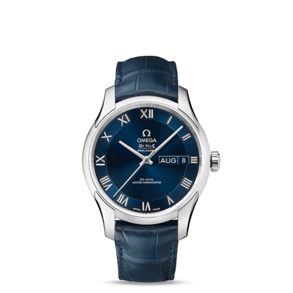 Omega De Ville Hour Vision Master Chronometer Annual Calendar Stainless Steel / Blue