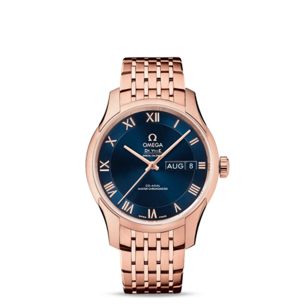 Omega De Ville Hour Vision Master Chronometer Annual Calendar Sedna Gold / Blue / Bracelet