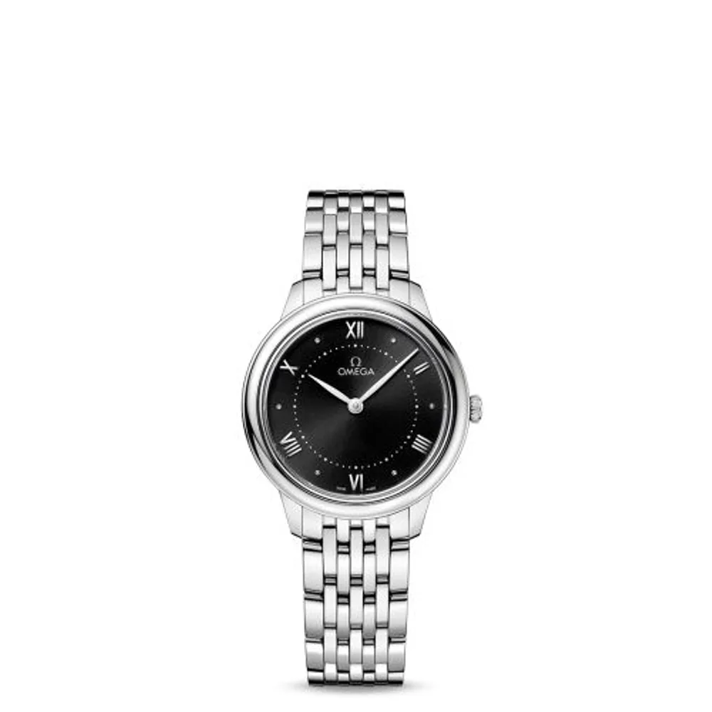 Omega De Ville Quartz 30 Stainless Steel / Black / Bracelet