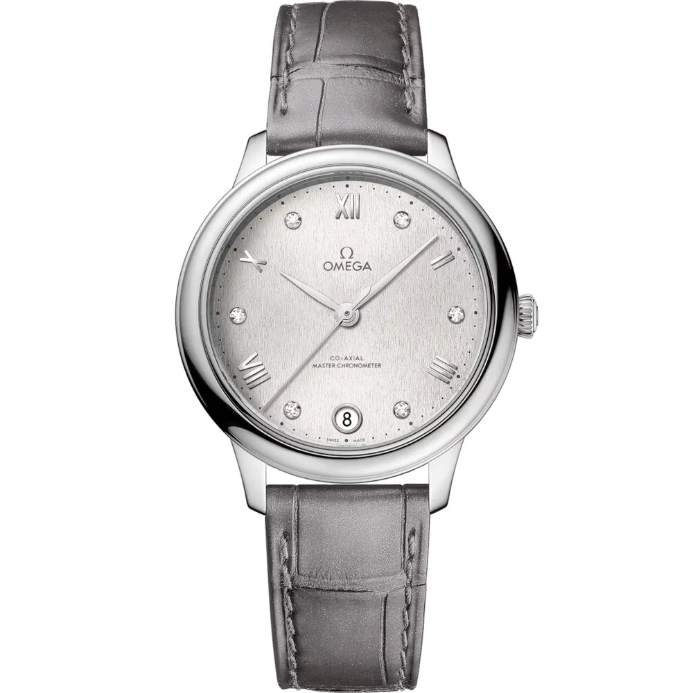 Omega De Ville Prestige 34 mm, steel on leather strap