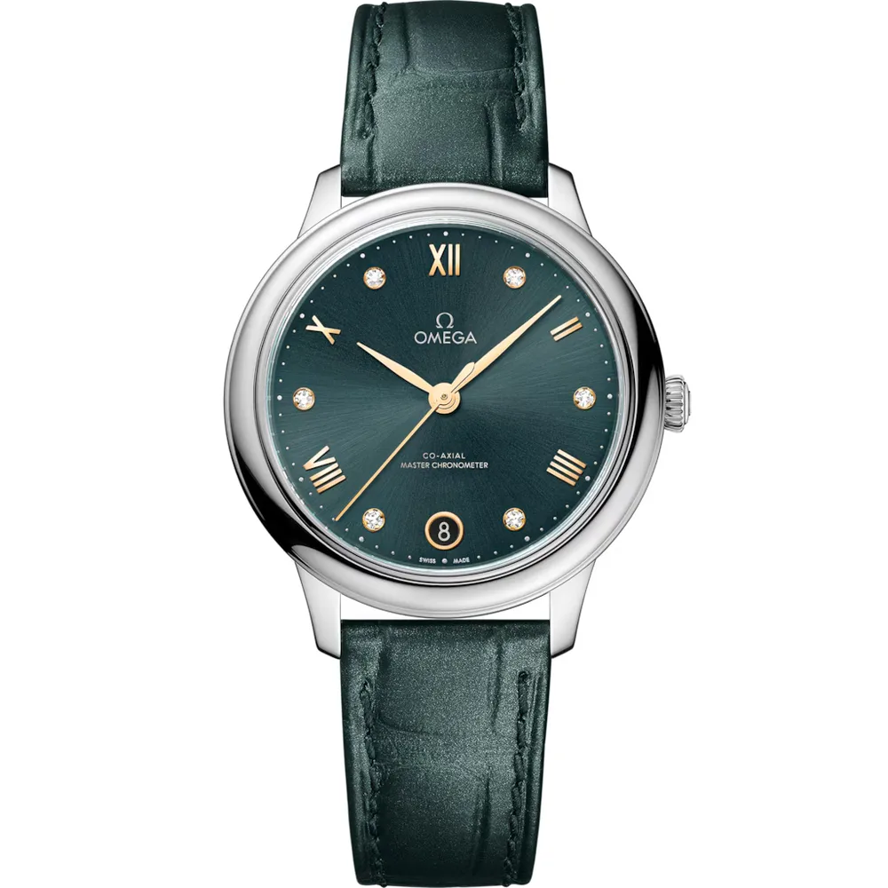 Omega De Ville Prestige 34 mm, steel on leather strap
