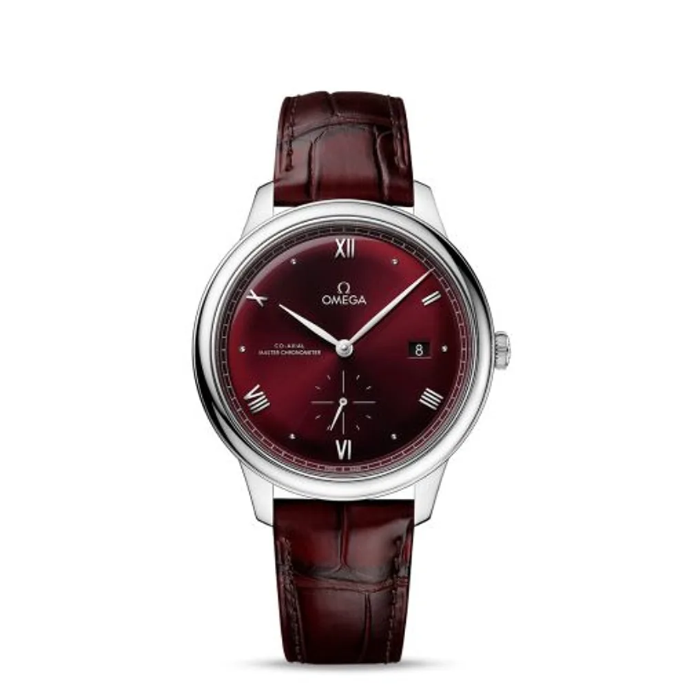 Omega De Ville Small Seconds Master Chronometer Stainless Steel / Burgundy