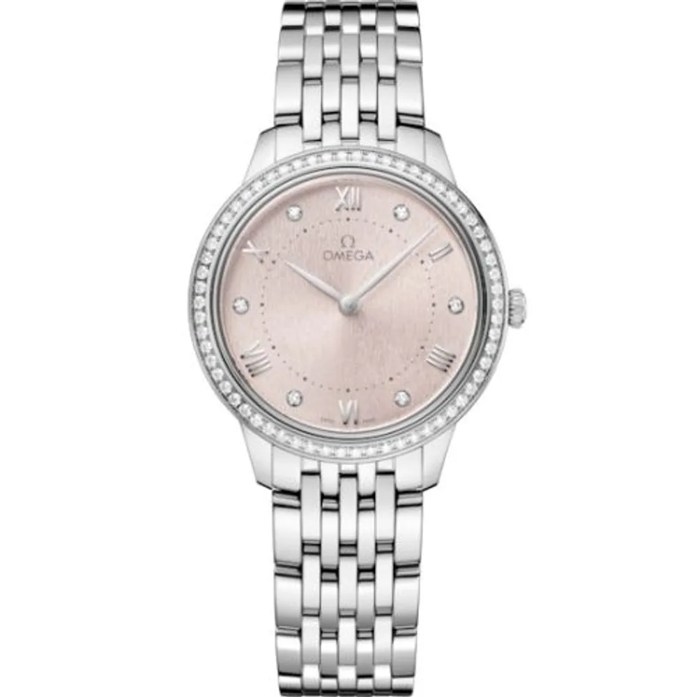 Omega De Ville Quartz 30 Stainless Steel - Diamond / Pink / Bracelet