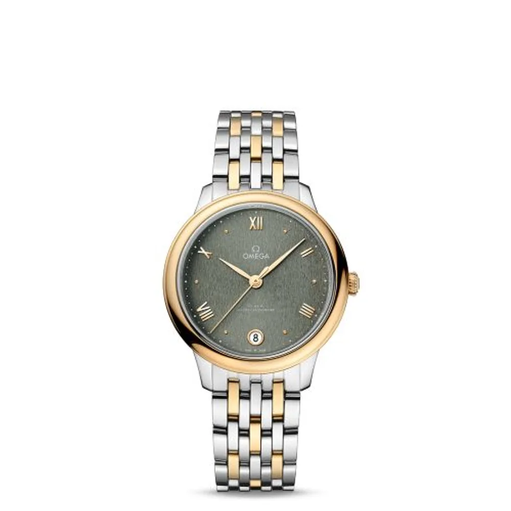 Omega De Ville Master Chronometer 34 Stainless Steel - Yellow Gold / Green / Bracelet