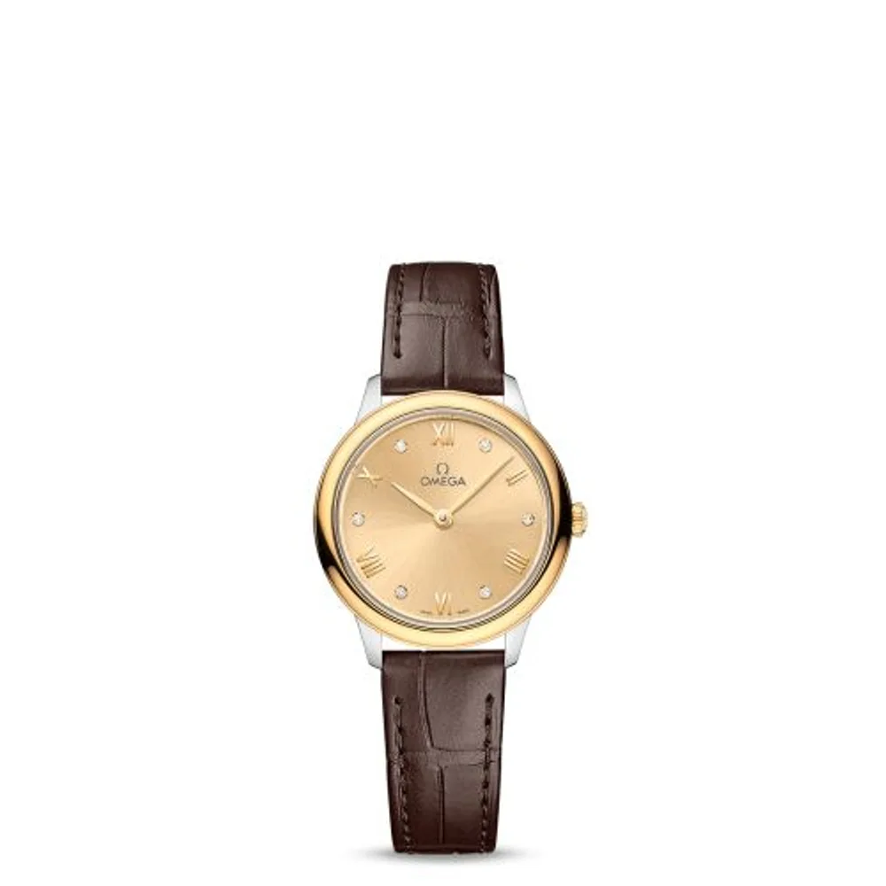 Omega De Ville Quartz 27.5 Stainless Steel - Yellow Gold / Champagne - Diamond