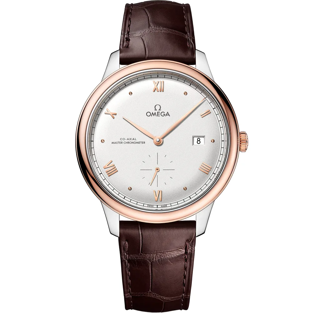 Omega De Ville Prestige 41 mm, steel - Sedna™ gold on leather strap