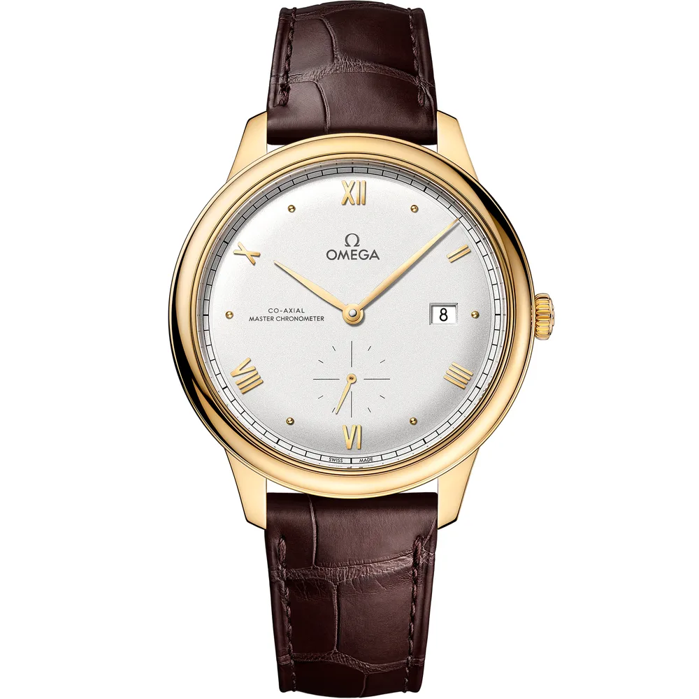 Omega De Ville Prestige 41 mm, yellow gold on leather strap
