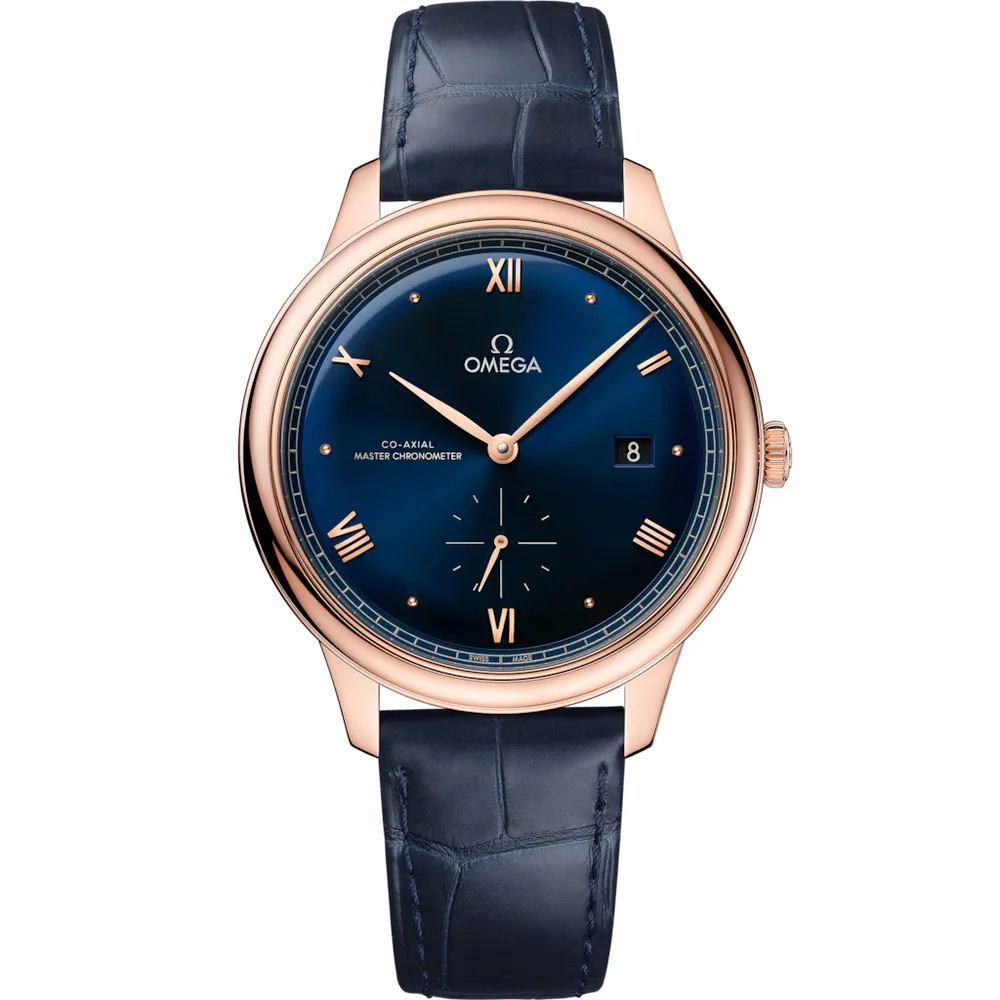 Omega De Ville Prestige 41 mm, Sedna™ gold on leather strap