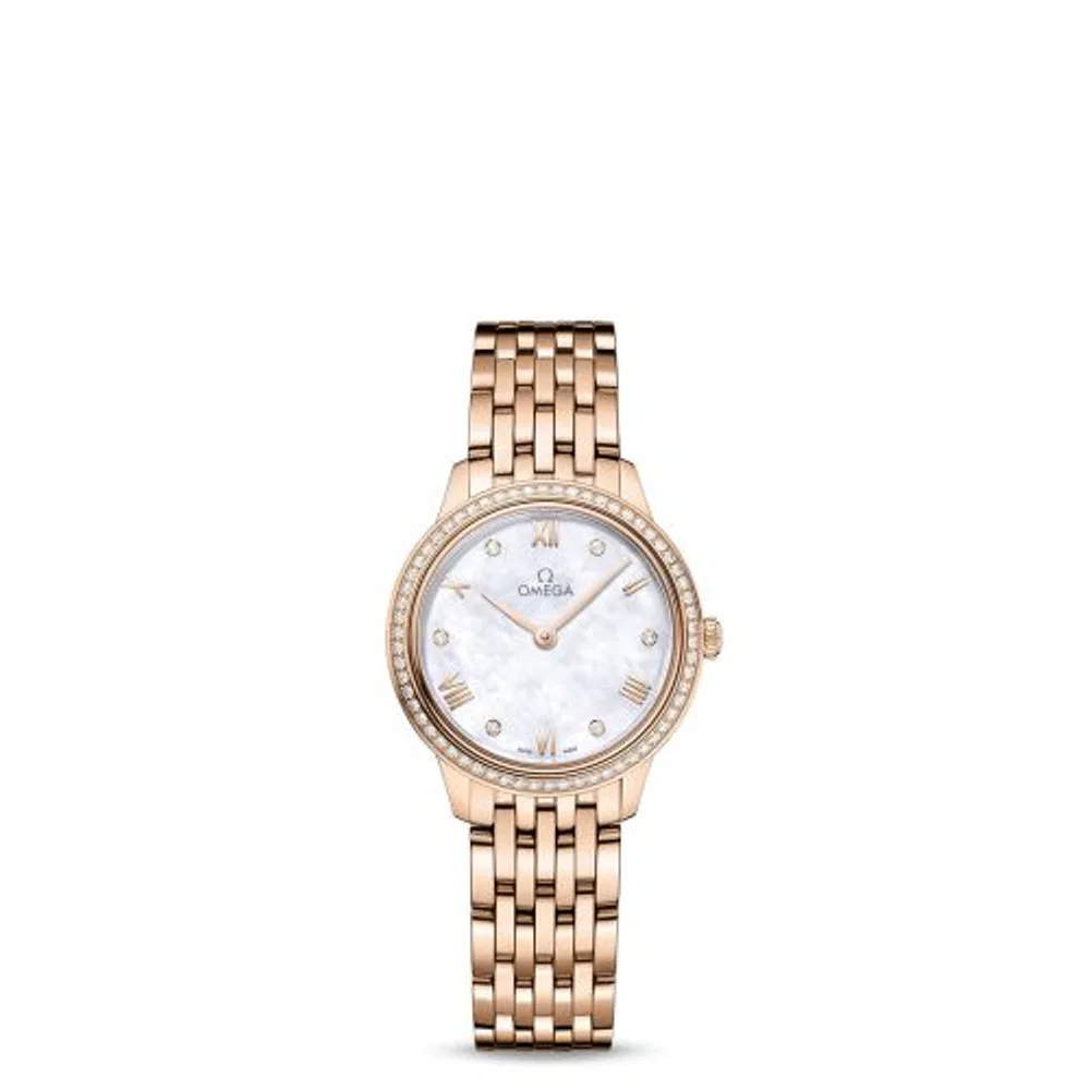 Omega De Ville Quartz 27.5 Sedna Gold - Diamond / MOP - Diamond / Bracelet