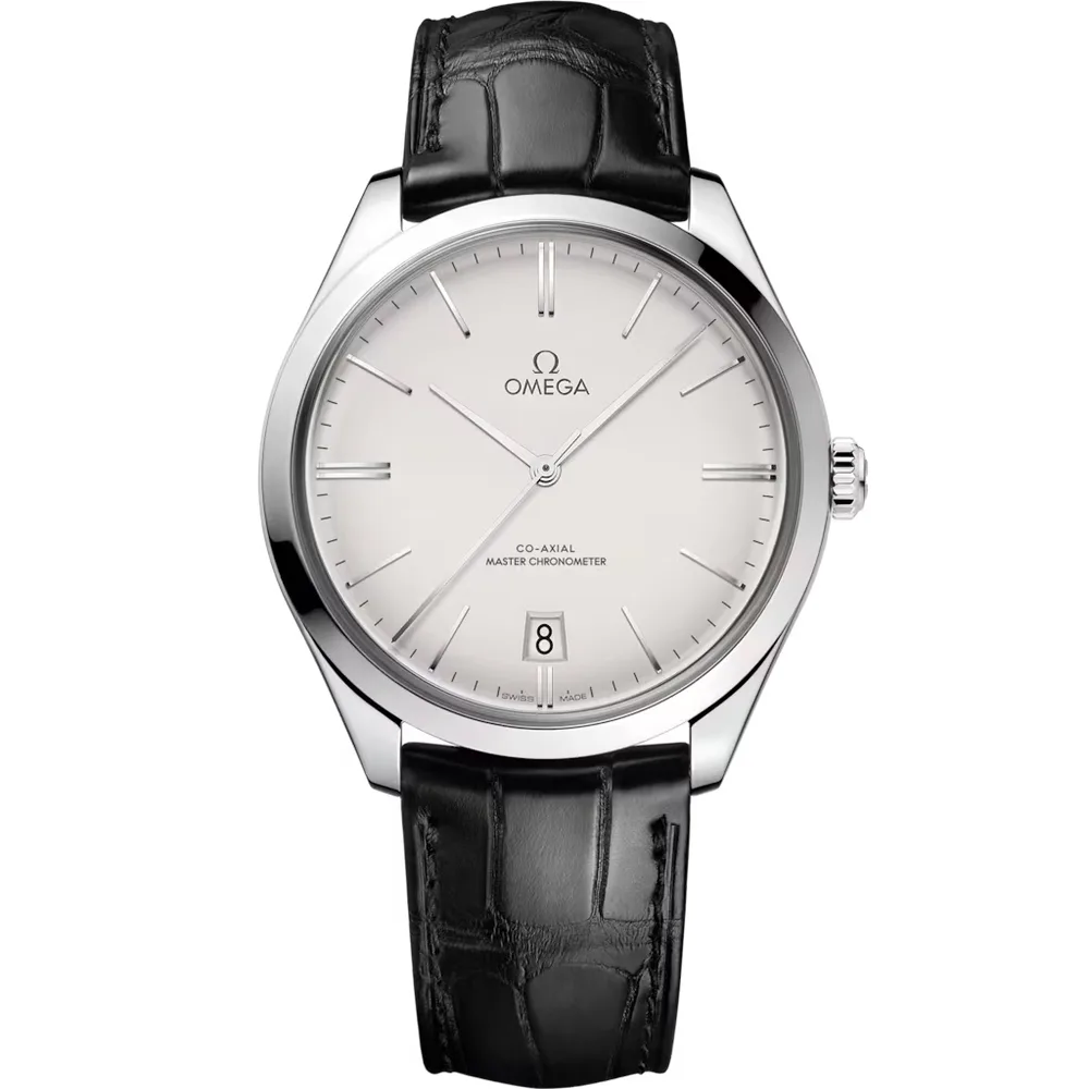 Omega De Ville Trésor 40 mm, steel on leather strap