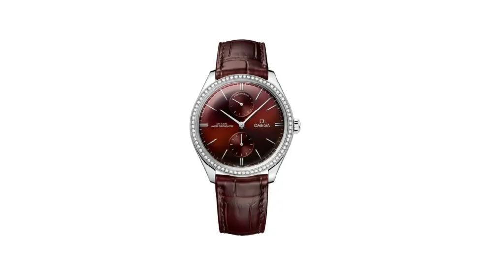 Omega De Ville Trésor Master Chronometer Power Reserve Stainless Steel / Diamond / Burgundy