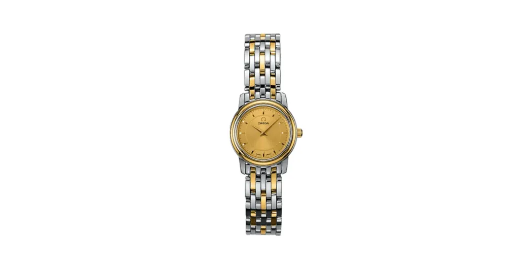 Omega De Ville Prestige Quartz 22 Stainless Steel / Yellow Gold / Champagne / Bracelet