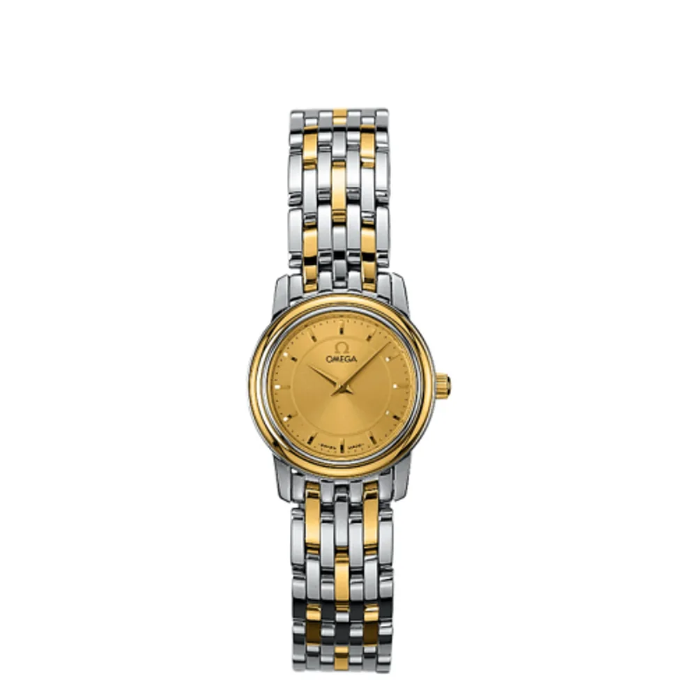 Omega De Ville Prestige Quartz 22 Stainless Steel / Yellow Gold / Champagne / Bracelet