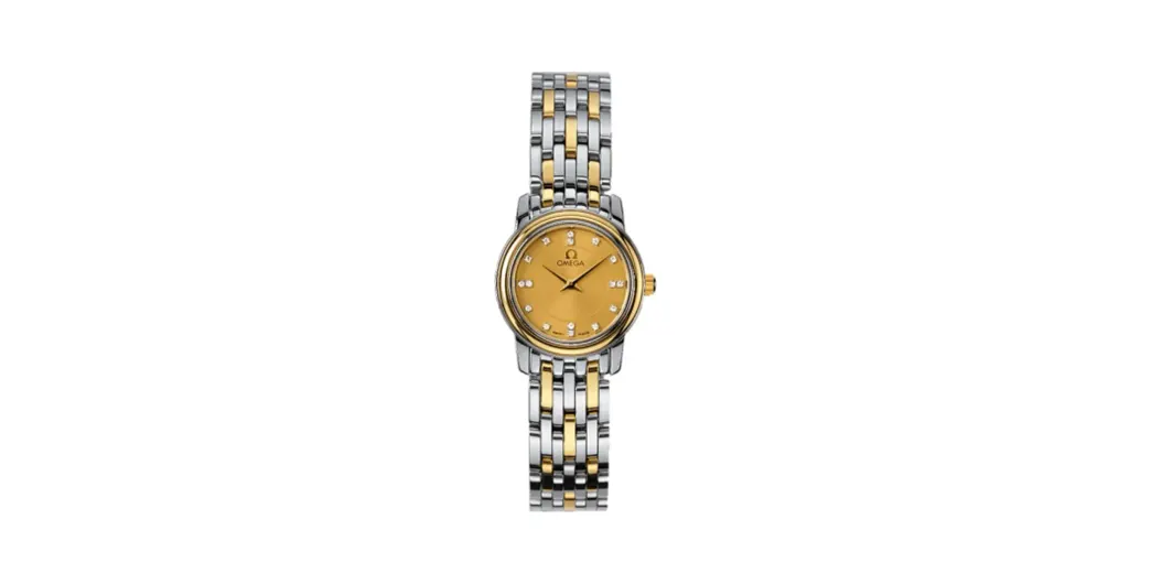 Omega De Ville Prestige Quartz 22 Stainless Steel / Yellow Gold / Champagne / Bracelet